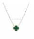 COLLAR ORO 18KT TREBOL DE JADE