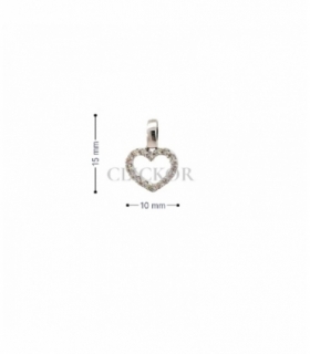 COLGANTE CORAZON ORO BLANCO 18KT CIRCONI
