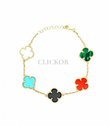 SEGUNDA MANO PULSERA TREBOLES ORO 18KT