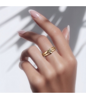 SEGUNDA MANO ANILLO ORO BICOLOR 18KT