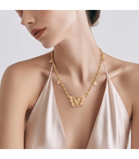 COLLAR ORO 18KT MARIPOSA CON CIRCONITAS