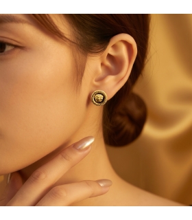 PENDIENTES MEDUSA GRECA ORO 18KT