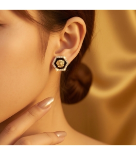 PENDIENTES MEDUSA ORO 18KT CON CIRCONITA