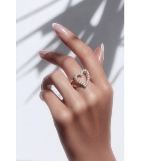 ANILLO CORAZON ORO 18KT CON CIRCONITAS