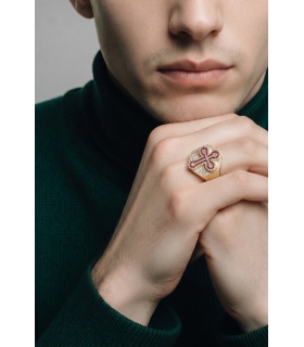 SELLO CRUZ ORO 18KT CON CIRCONITAS