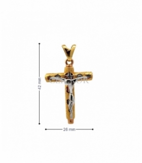 SEGUNDA MANO COLGANTE CRUZ ORO BICOL18KT