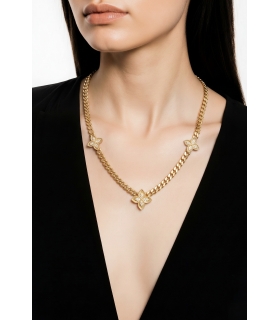 COLLAR ORO TRICOLOR 18KT FLORES