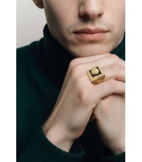 SELLO MEDUSA ORO 18KT CON GRECA