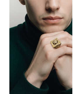 SELLO MEDUSA ORO 18KT CON GRECA