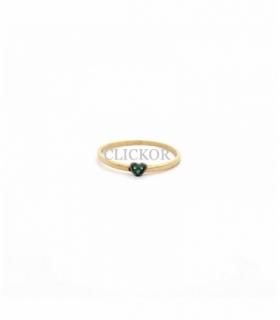 ANILLO ORO 18KT CORAZON CIRCONITAS VERDE