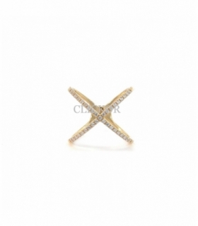 ANILLO ORO 18KT EN CRUZ CIRCONITAS