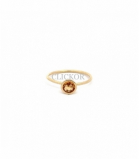 ANILLO ORO 18KT PIEDRA SINTETICA NARANJA
