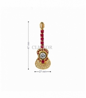 COLGANTE ORO 18KT GUITARRA CIRCONITAS