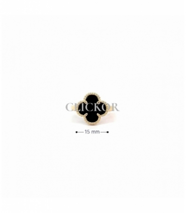 ANILLO ORO 18KT CON TREBOL DE ONIX