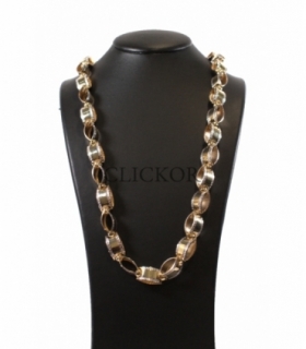 CADENA MACARRON ORO BICOLOR 18KT GRECA