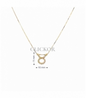 COLLAR ORO 18KT TAURO DIAMANTES 0.14CT