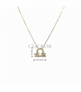 COLLAR ORO 18KT LIBRA DIAMANTES 0.17CT