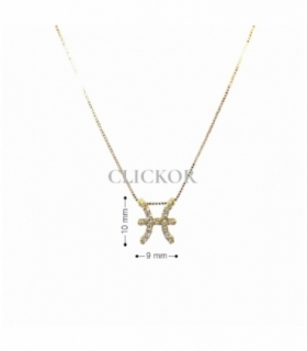 COLLAR ORO 18KT PISCIS DIAMANTES 0.14CT