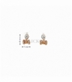 PENDIENTES BICOLOR ORO 18KT LAZO CIRCONI